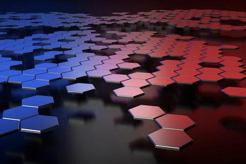 Abstract background of hexagon. 3D wallpaper design. 3D rendering. Stock Illustration