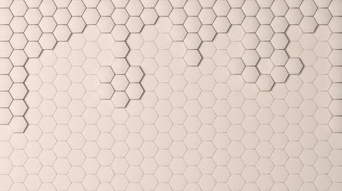 Abstract background with hexagon extrusion with copyspace space, render 3d Stock Illustration
