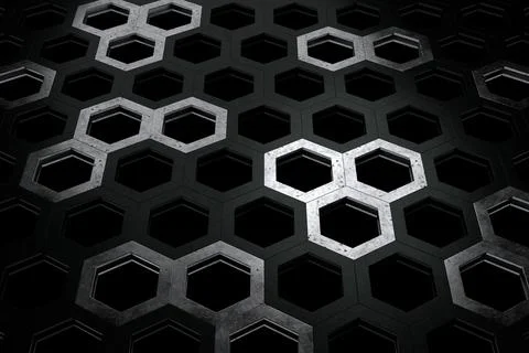 Abstract background of hexagon shape. 3D rendering. Stock Illustration