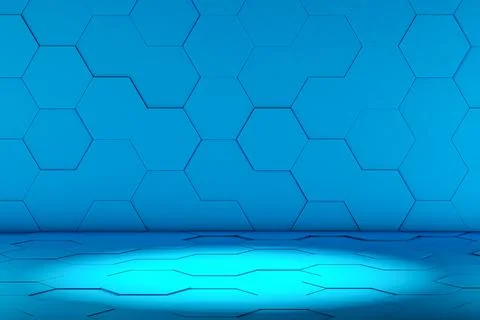 Abstract background with hexagon shape, with copy space. 3d illustration Stock Illustration
