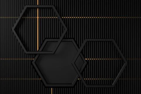 Abstract background of hexagon shape with luxury concepts. 3D rendering. Stock Illustration