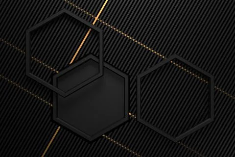 Abstract background of hexagon shape with luxury concepts. 3D rendering. Stock Illustration