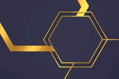 Abstract background of hexagon shape with luxury concepts. 3D rendering. Stock Illustration