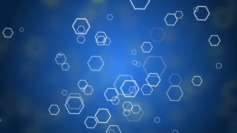 Abstract background with hexagon shapes and flowing curved lines modern geo.. Stock Footage 336904084