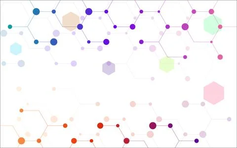 Abstract background of hexagonal cells. Molecular structure. Technology pol.. Ilustração Stock