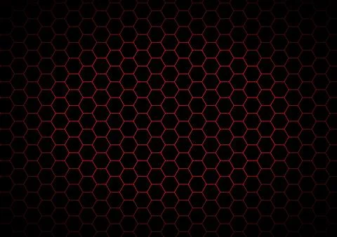 Abstract background hexagonal gray and red color tone pattern vector Illustrazione stock