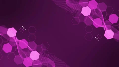 Abstract background with hexagonal shapes and flowing grid-like waves animati Stock Footage 334743527