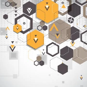 Abstract background with hexagonal shapes Stock Illustration