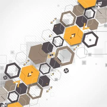 Abstract background with hexagonal shapes Stock Illustration