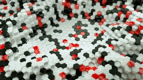 Abstract background with hexagons 3D render seamless loop animation Stock Footage 127501831