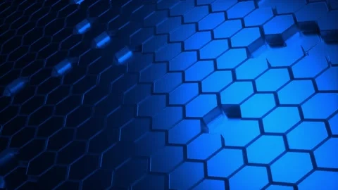 Abstract background with hexagons. Futuristic technology honeycomb mosaic 3D Stock-Footage 137468796