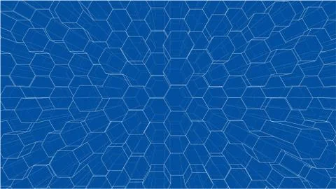 Abstract background of hexagons outline. Vector Stock Illustration