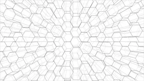 Abstract background of hexagons outline. Vector Stock Illustration