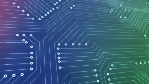 Abstract background High tech electronic circuit board. Connected lines and dots Stock Footage 159313674
