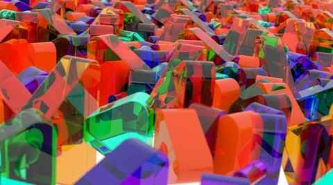 Abstract background. Honeycomb geometry shapes that goes up and down. 3d render Stock Illustration
