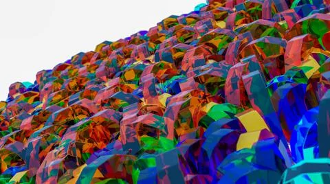Abstract background. Honeycomb geometry shapes that goes up and down. 3d render Stock Illustration