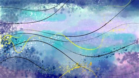 Abstract background for a horizontal banner. Splashes. Stock Illustration