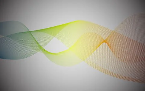 Abstract background of horizontal glowing lines waves. 库存插图