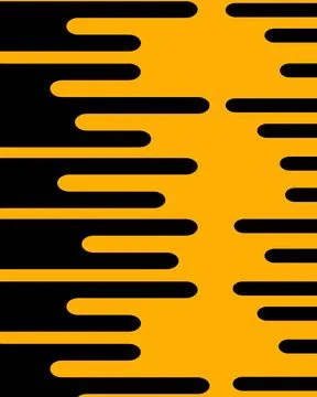Abstract background with horizontal yellow and black rounded stripes in a d.. Stock Illustration