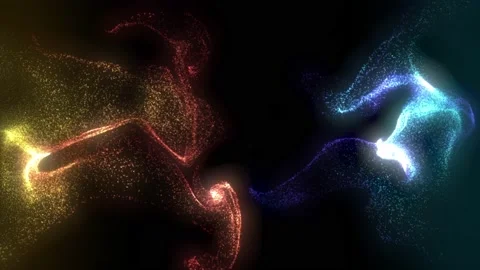 Abstract background hot vs cold fluid energy particles flow confrontation 스톡 동영상 152874396