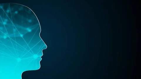 Abstract background with human head. Technology concept backdrop. 3d rende... Stock Photos