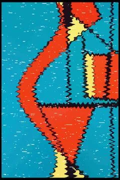 Abstract background in Ikat technique. For use on materials, in graphics. Stock Illustration