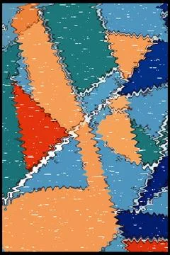Abstract background in Ikat technique. For use on materials, in graphics. Stock Illustration