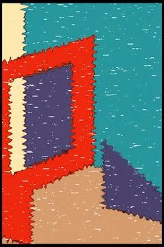 Abstract background in Ikat technique. For use on materials, in graphics. Stock Illustration