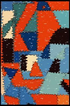 Abstract background in Ikat technique. For use on materials, in graphics. Stock Illustration