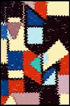 Abstract background in Ikat technique. For use on materials, in graphics. Stock Illustration