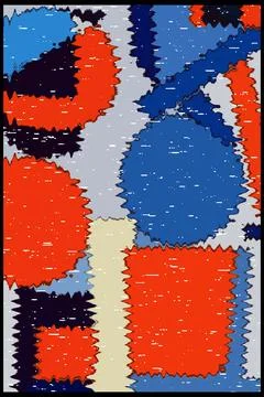 Abstract background in Ikat technique. For use on materials, in graphics. 스톡 일러스트