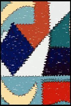 Abstract background in Ikat technique. For use on materials, in graphics. Stock Illustration