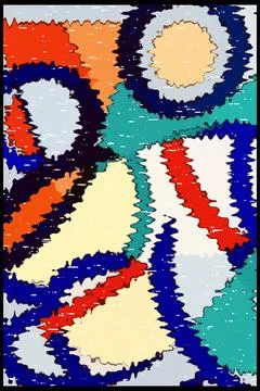 Abstract background in Ikat technique. For use on materials, in graphics. Stock Illustration