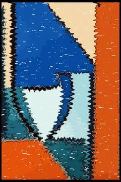 Abstract background in Ikat technique. For use on materials, in graphics. Stock Illustration