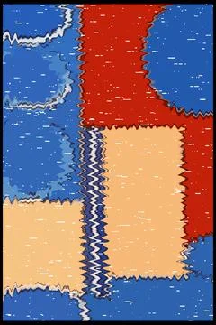 Abstract background in Ikat technique. For use on materials, in graphics. Stock Illustration