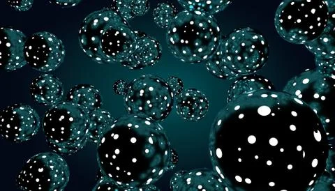 Abstract background illustration of falling spheres. 3D render design. 스톡 일러스트