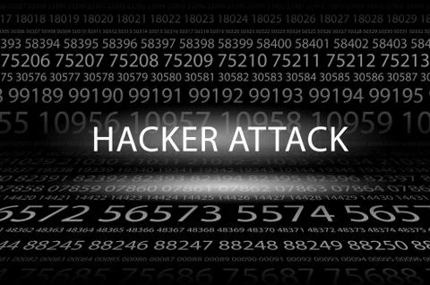 Abstract background image of black space from a set of rows of five-digit whi Ilustración de archivo