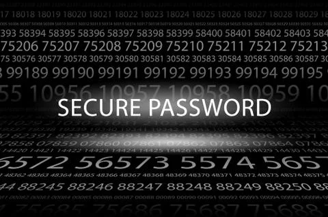 Abstract background image of black space from a set of rows of five-digit whi Ilustración de archivo