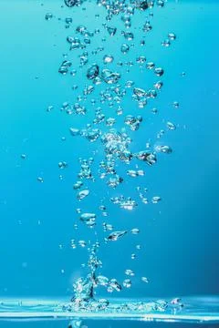 Abstract background image of bubbles in water. Clean water with water droplet Stock Photos