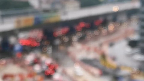 Abstract background image of circular bokeh motion lens blur background of city Stock Footage 95627347