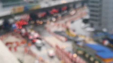 Abstract background image of circular bokeh motion lens blur background of city Stock Footage 95627374