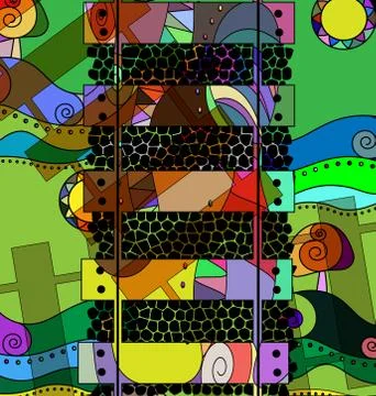 Abstract background image of the colored railway 스톡 일러스트