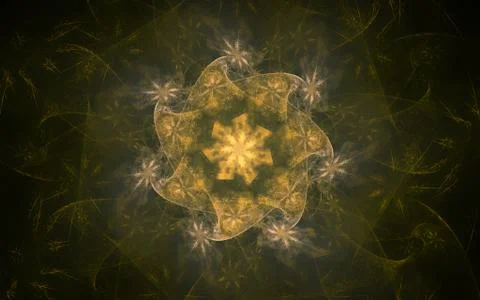 Abstract background image of a delicate yellow flower against a wavy transluc Stock Illustration