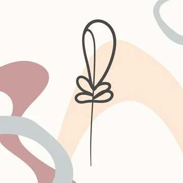 Abstract background image with rounded minimalistic shapes in muted colors and a Stock Illustration