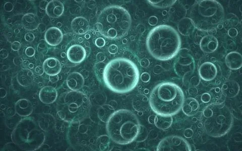 Abstract background image of a set of blue rings in the form of air bubbles Stock Illustration