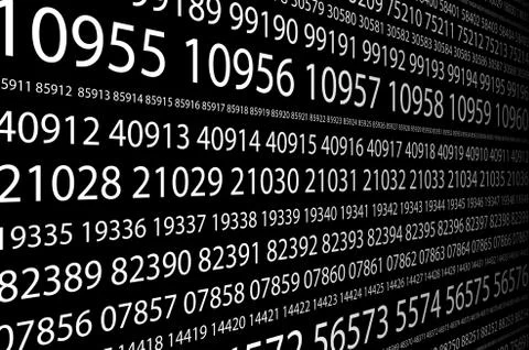 Abstract background image of a set of consecutive five-digit white numbers of イラスト素材