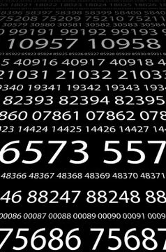 Abstract background image of a set of consecutive five-digit white numbers of Ilustración de archivo