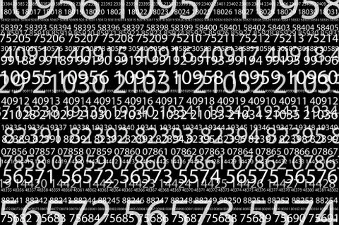 Abstract background image of a set of successive five-digit white numbers of  스톡 일러스트