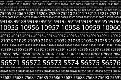 Abstract background image of a set of successive five-digit white numbers of  イラスト素材