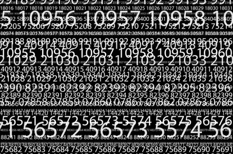 Abstract background image of a set of successive five-digit white numbers of  イラスト素材